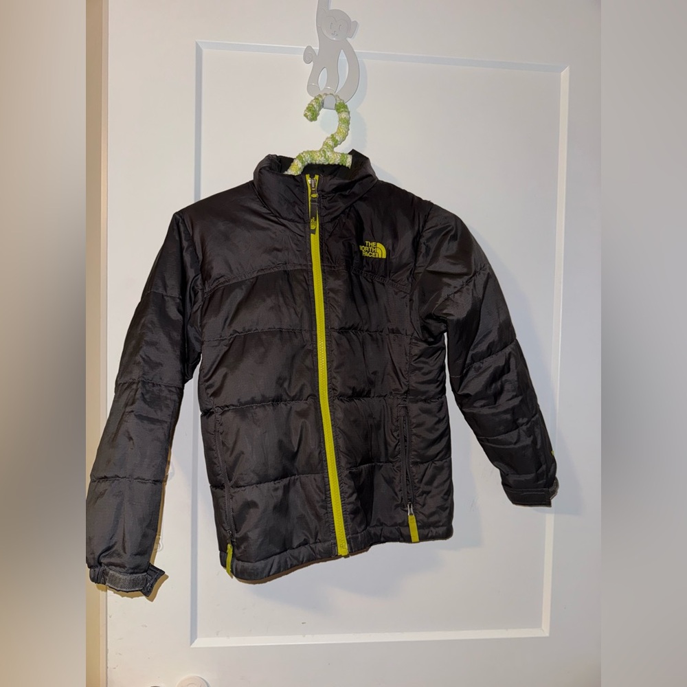 THE NORTH FACE Quilted Puffer Jacket Gray Full Zip Winter Gorpcore